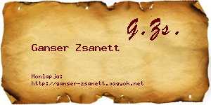 Ganser Zsanett névjegykártya